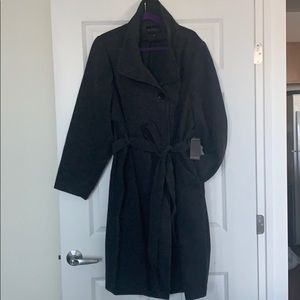 Eloquii NWOT Dark Charcoal Funnel Neck Coat 26/28